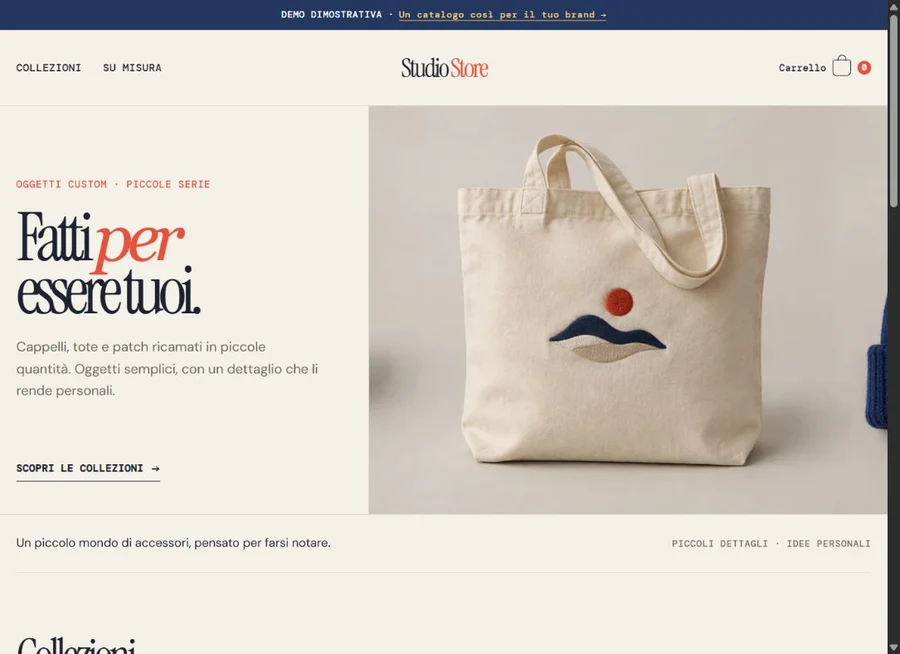Studio Store: un esempio di sito per boutique e piccoli brand